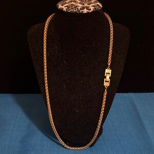 Vintage Givenchy Gold Tone Twisted / Braids Chain Necklace